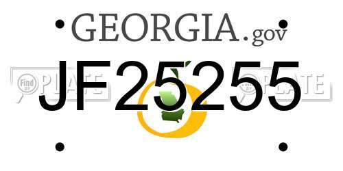 JF25255 Georgia License Plate