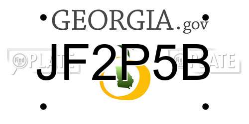 JF2P5B Georgia License Plate