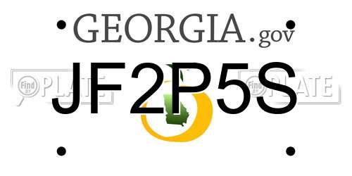JF2P5S Georgia License Plate