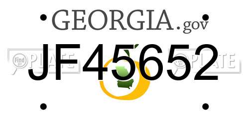 JF45652 Georgia License Plate