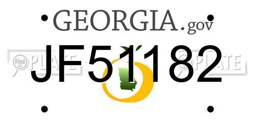 JF51182 Georgia License Plate