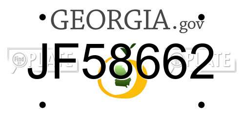 JF58662 Georgia License Plate