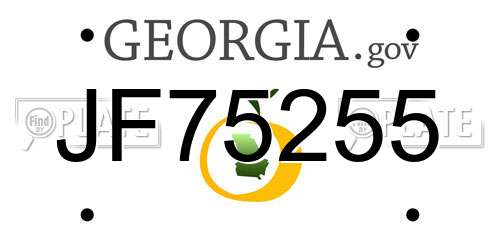 JF75255 Georgia License Plate