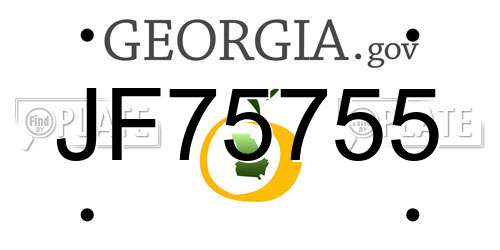 JF75755 Georgia License Plate