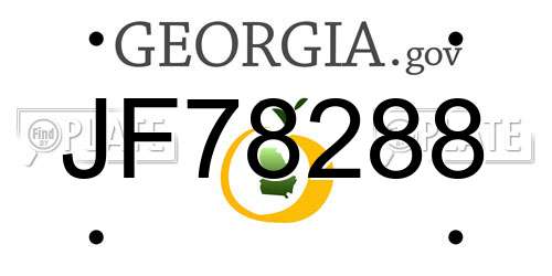 JF78288 Georgia License Plate