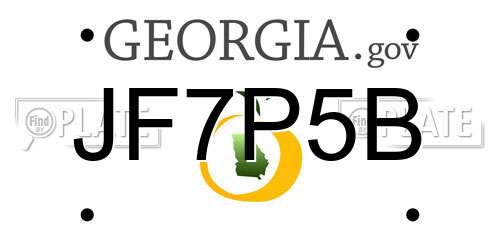 JF7P5B Georgia License Plate