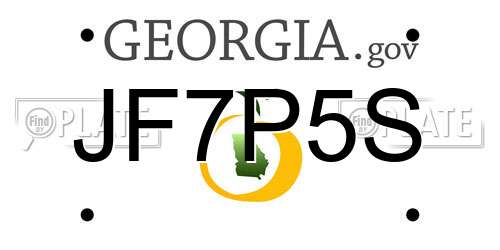 JF7P5S Georgia License Plate