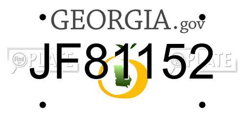 JF81152 Georgia License Plate