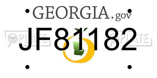 JF81182 Georgia License Plate