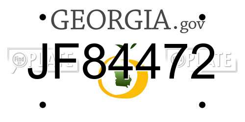 JF84472 Georgia License Plate