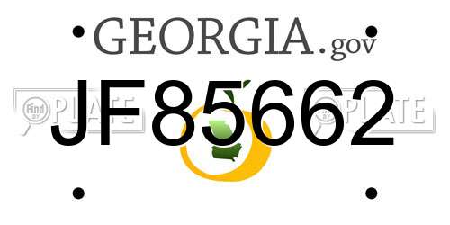 JF85662 Georgia License Plate