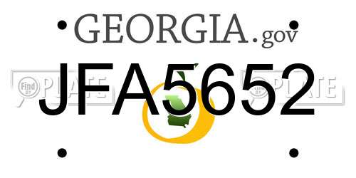 JFA5652 Georgia License Plate