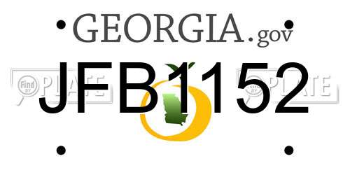 JFB1152 Georgia License Plate