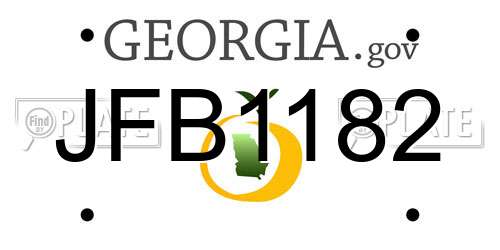 JFB1182 Georgia License Plate