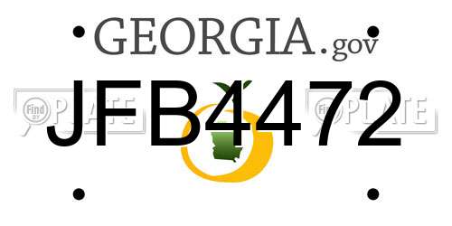JFB4472 Georgia License Plate