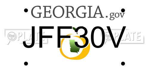 JFF30V Georgia License Plate