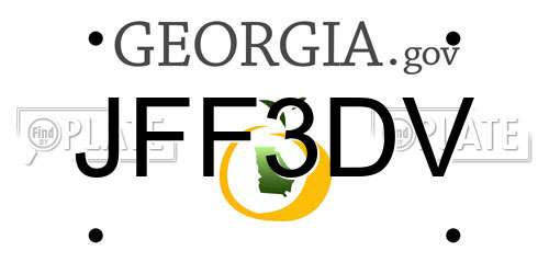 JFF3DV Georgia License Plate
