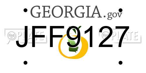 JFF9127 Georgia License Plate
