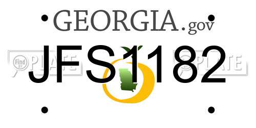 JFS1182 Georgia License Plate