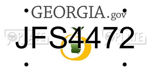 JFS4472 Georgia License Plate