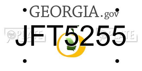 JFT5255 Georgia License Plate