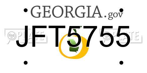 JFT5755 Georgia License Plate