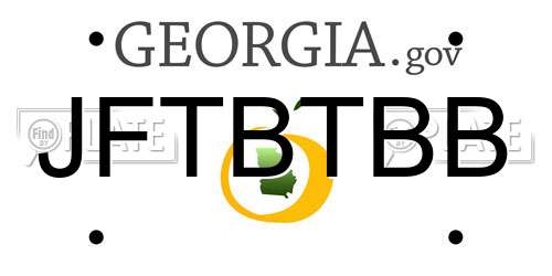JFTBTBB Georgia License Plate