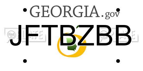 JFTBZBB Georgia License Plate
