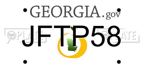 JFTP58 Georgia License Plate