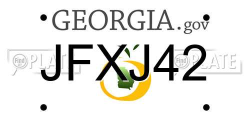 JFXJ42 Georgia License Plate