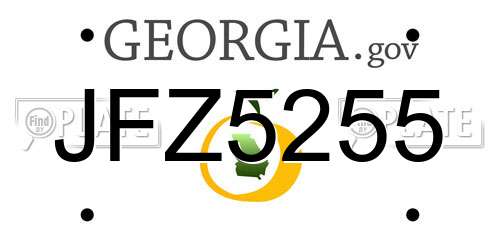 JFZ5255 Georgia License Plate
