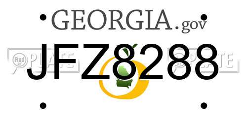 JFZ8288 Georgia License Plate