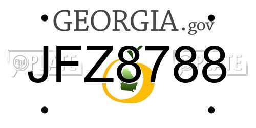 JFZ8788 Georgia License Plate