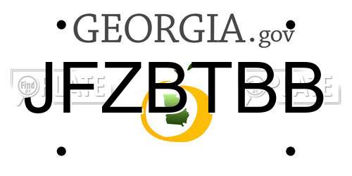 JFZBTBB Georgia License Plate