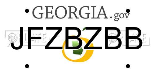 JFZBZBB Georgia License Plate