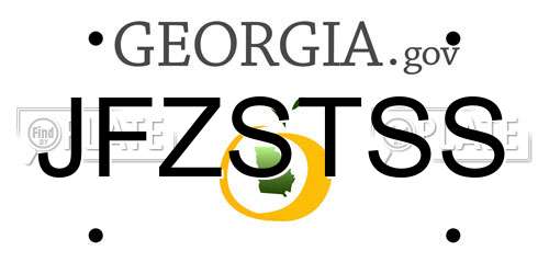 JFZSTSS Georgia License Plate