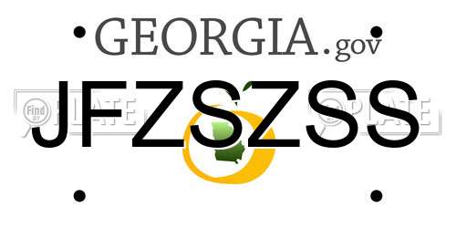 JFZSZSS Georgia License Plate