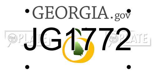 JG1772 Georgia License Plate