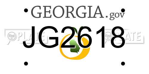JG2618 Georgia License Plate