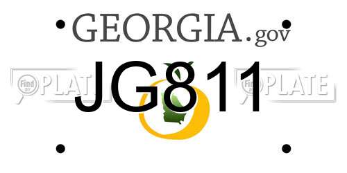JG811 Georgia License Plate