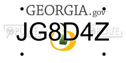 JG8D4Z Georgia License Plate