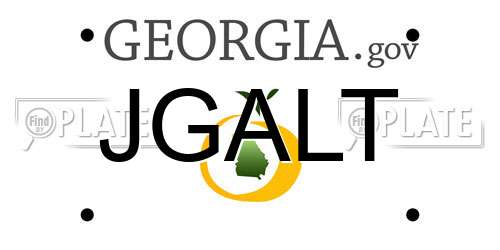 JGALT Georgia License Plate