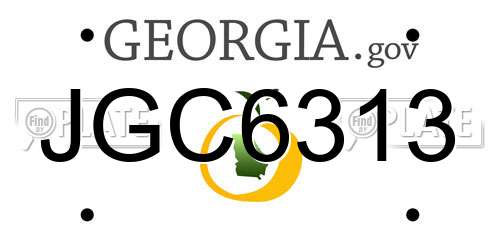 JGC6313 Georgia License Plate