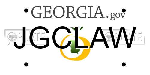 JGCLAW Georgia License Plate