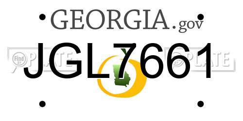 JGL7661 Georgia License Plate