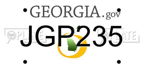 JGP235 Georgia License Plate