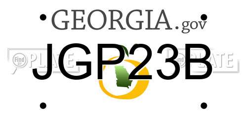 JGP23B Georgia License Plate