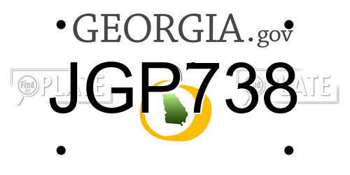 JGP738 Georgia License Plate