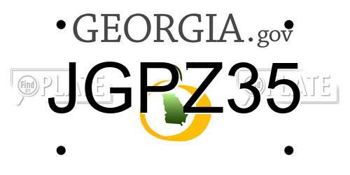 JGPZ35 Georgia License Plate