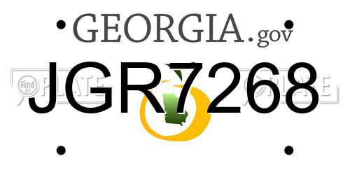 JGR7268 Georgia License Plate